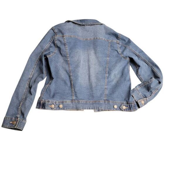 Laura Scott Lightweight Medium Blue Denim Stretchy Jean Jacket - Picture 3 of 12